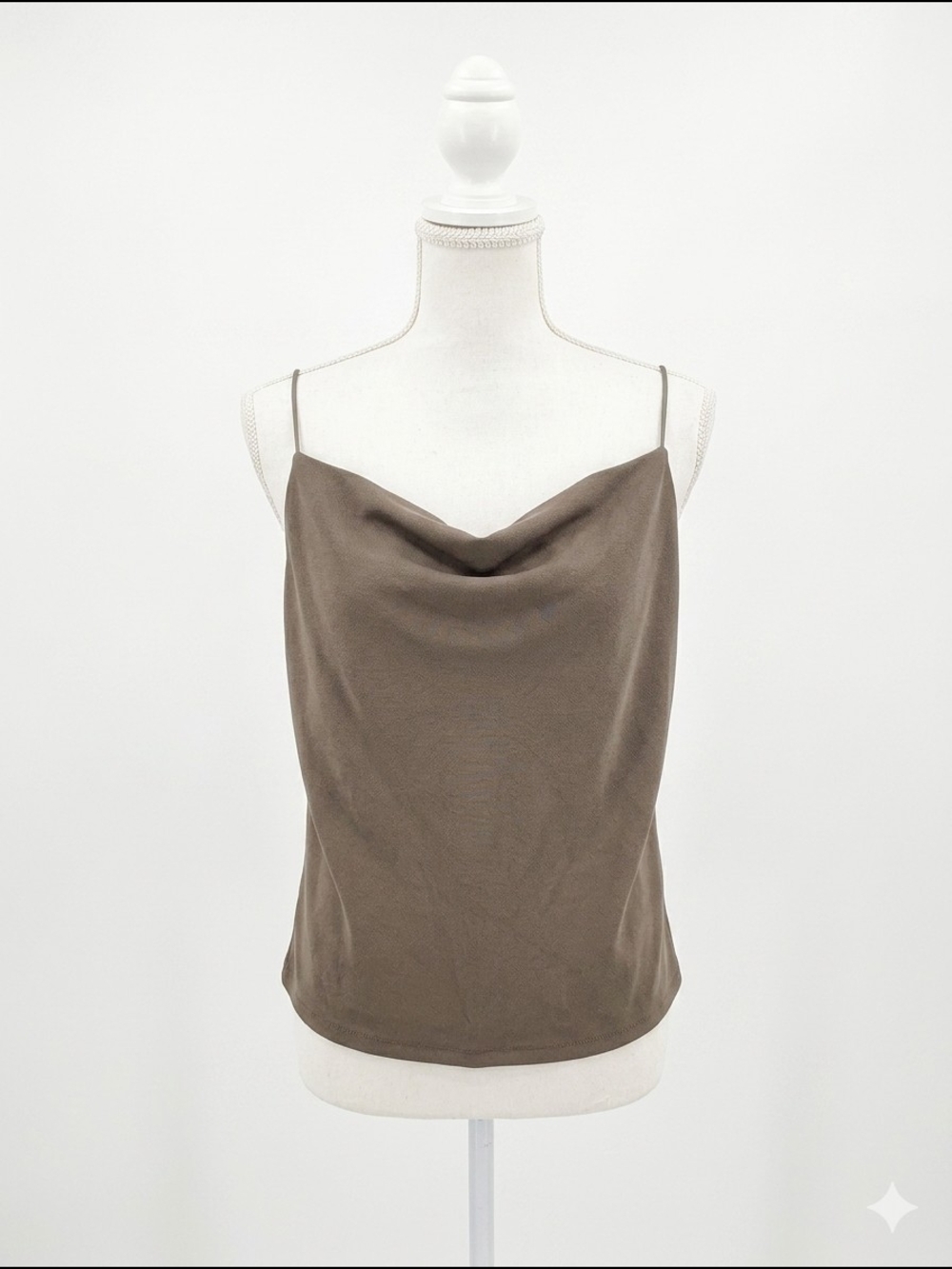 Nwt Gentle Fawn Nadine Gunmetal Women's Brown Cowl Neck Camisole Top Medium